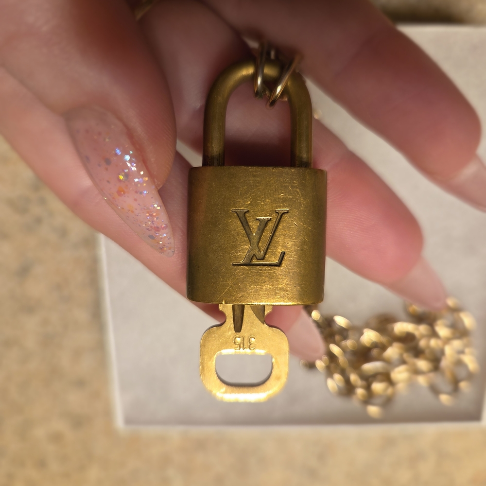 Gold 315 Padlock Necklace With Key by Louis Vuitton